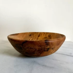 Hand-Carved Wooden Serving Bowl