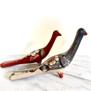 Hand-Carved Wooden Bird Figurines (Set of 2)