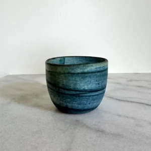 Blue studio pottery cup