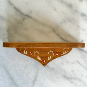 Wooden Wall Shelf with Hand-Painted Detail